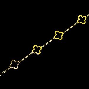 Chic Gold Elegant Clover-Link Bracelet – Delicate & Timeless